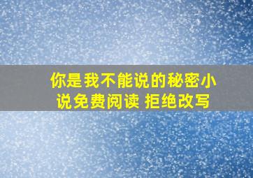 你是我不能说的秘密小说免费阅读 拒绝改写